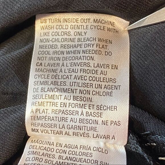 JM Collection Black With Silver Accents Flared Sleeve Tunic/Dress Size Large - Picture 5 of 13